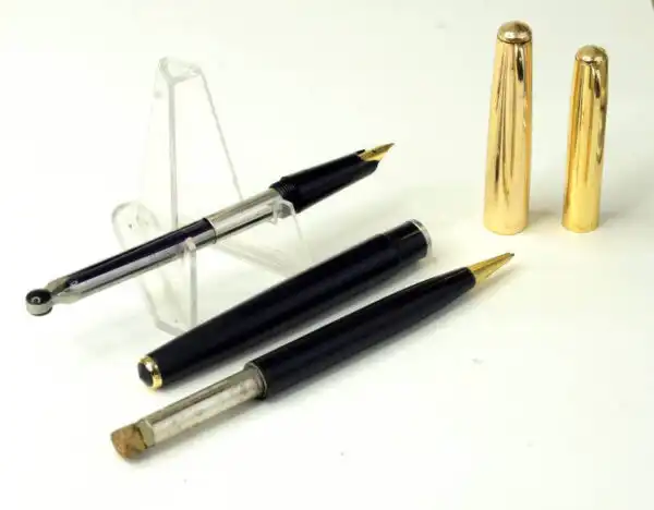 Pilot super fountain pen and  mechanical pencil set  with gold plated F nib -  Clean - Image 2