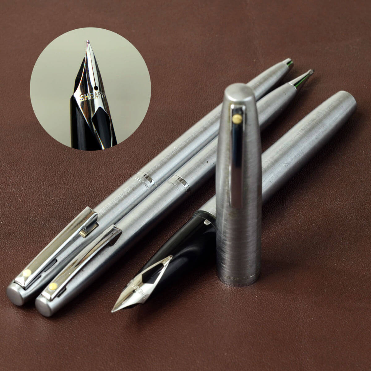 Vintage Sheaffer Imperial No 444XG Brushed Stainless Steel Ballpoint Pen GT 
