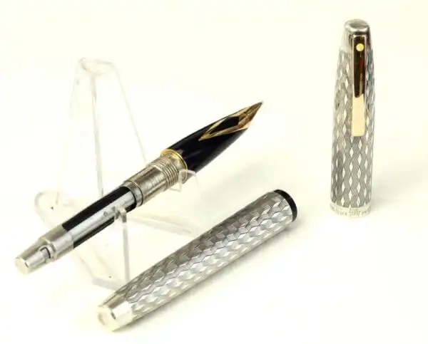 Vintage Sheaffer Imperial sterling silver 834 fountain pen with 14K  gold inlaid M nib - Used - Image 2
