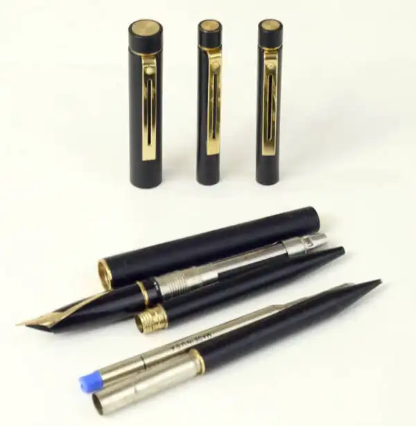Vintage sheaffer targa 1003 fountain pen ballpoint pencil 3 pcs set  with 14K gold M nib - Mint - Image 2