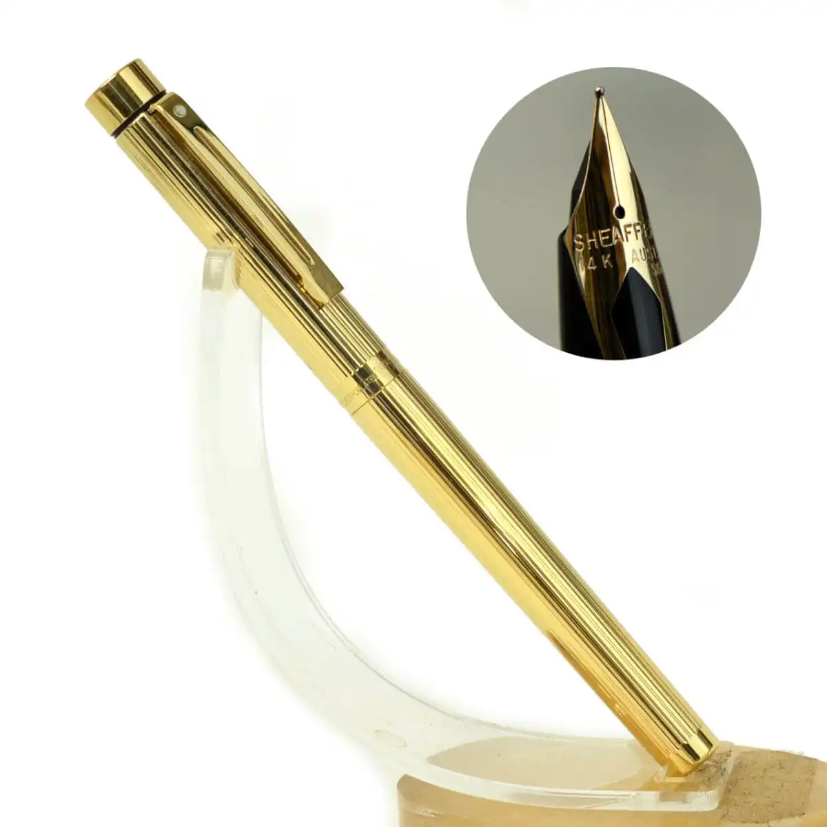 SHEAFFER 万年筆 タルガ 1005 23K G.P 14K Sheaffer Targa 1005 Fountain and Ballpoint Set - Gold Plated