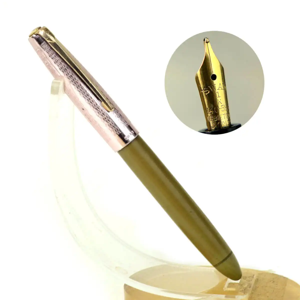 Buy online swan safety eyedropper fountain pen with 14K gold M nib