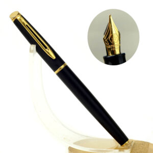Waterman hemisphere black GT fountain pen - steel M nib - clean