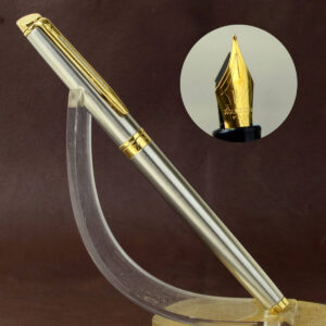 Waterman hemisphere chrome GT fountain pen - 23 gold plated F nib - clean