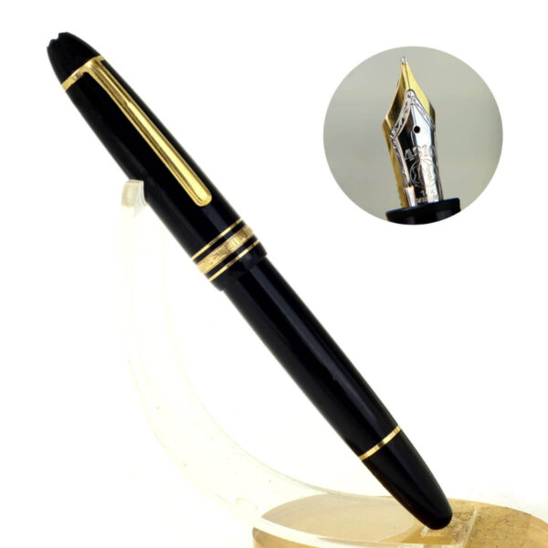 Montblanc Meisterstück 146 Piston Filler gold trim fountain pen 14K  Gold M nib  - Used