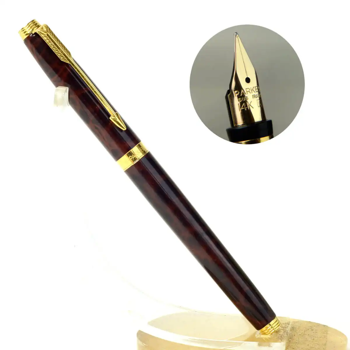 Buy parker 75 thuya red lacquer barrel fountain pen with 14K gold