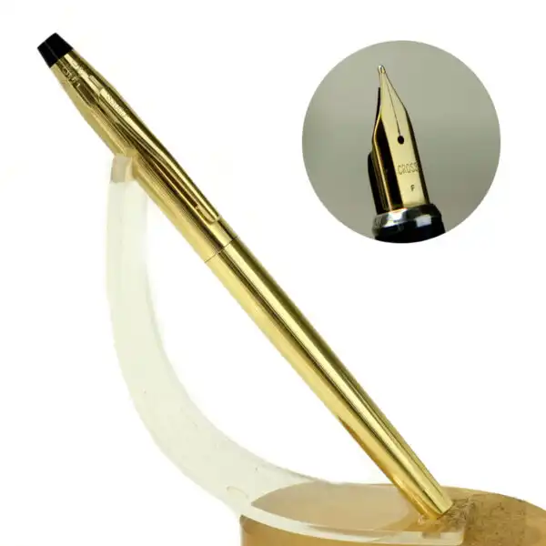 cross classic century fountain pen - gold filled barrel and 23K gold plated M nib - Clean