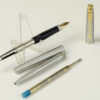 vintage Parker 75 brushed barrel fountain pen and ballpoint set with 14K gold M nib - Clean - Image 2