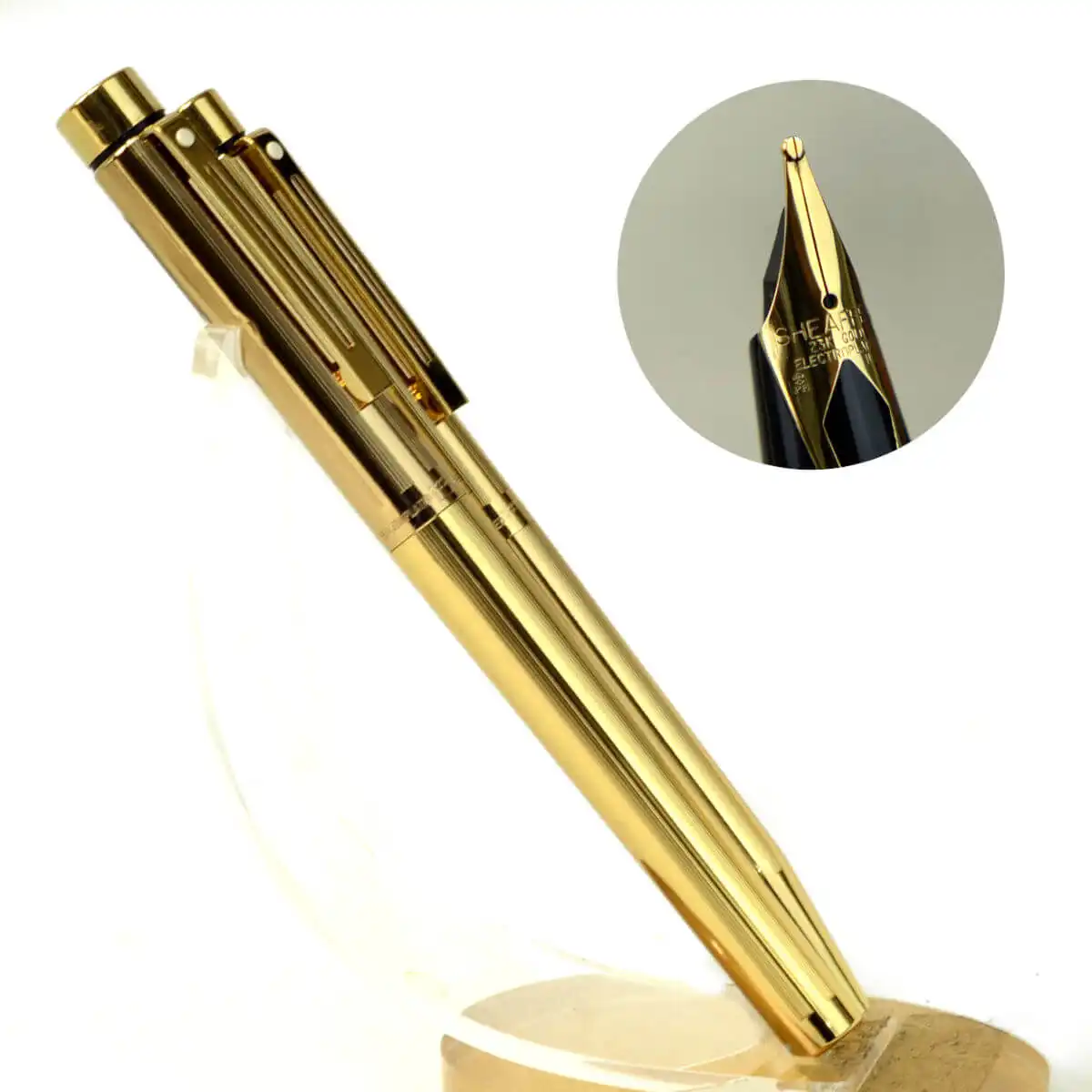 buy Sheaffer Targa gold rolled set of fountain pen and ballpoint