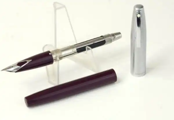 Vintage Sheaffer imperial 440 burgundy fountain pen - inlaid  M nib - Clean - Image 2