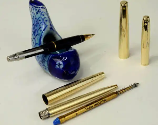 Vintage sheaffer stylist 727 fountain pen and ballpoint set 14K solid gold F nib - Clean - Image 2