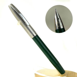 Vintage Sheaffer green touchdown II fountain pen with triumph F nib – Clean