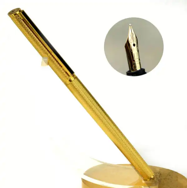 Dunhill gemline  gold filled fountain pen 14K 585 gold B nib - Mint