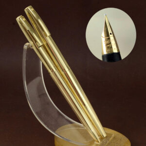 Vintage sheaffer stylist 727 fountain pen and ballpoint set 14K solid gold M nib - Clean