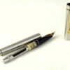 Vintage sheaffer targa 1001XG brushed chrome fountain pen with 14K solid gold M nib  - Clean - Image 2