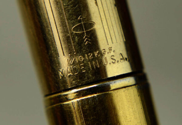 Parker 45 insignia gold filled barrel fountain pen with 14K gold fine nib