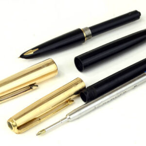 vintage-parker-61-black-barrel-fountain-pen-set