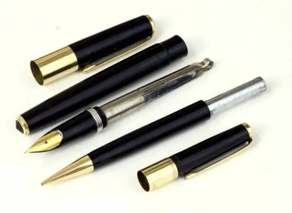 Pilot super 200 fountain pen and  mechanical pencil set  with 14K solid gold  F nib -  Clean - Image 2