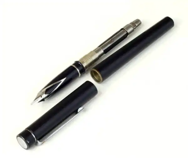 Vintage sheaffer targa 1002 black fountain pen  with calligraphy cut nib - Used - Image 2