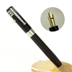 Antique swan safety eyedropper fountain pen with 14C gold M nib - Clean