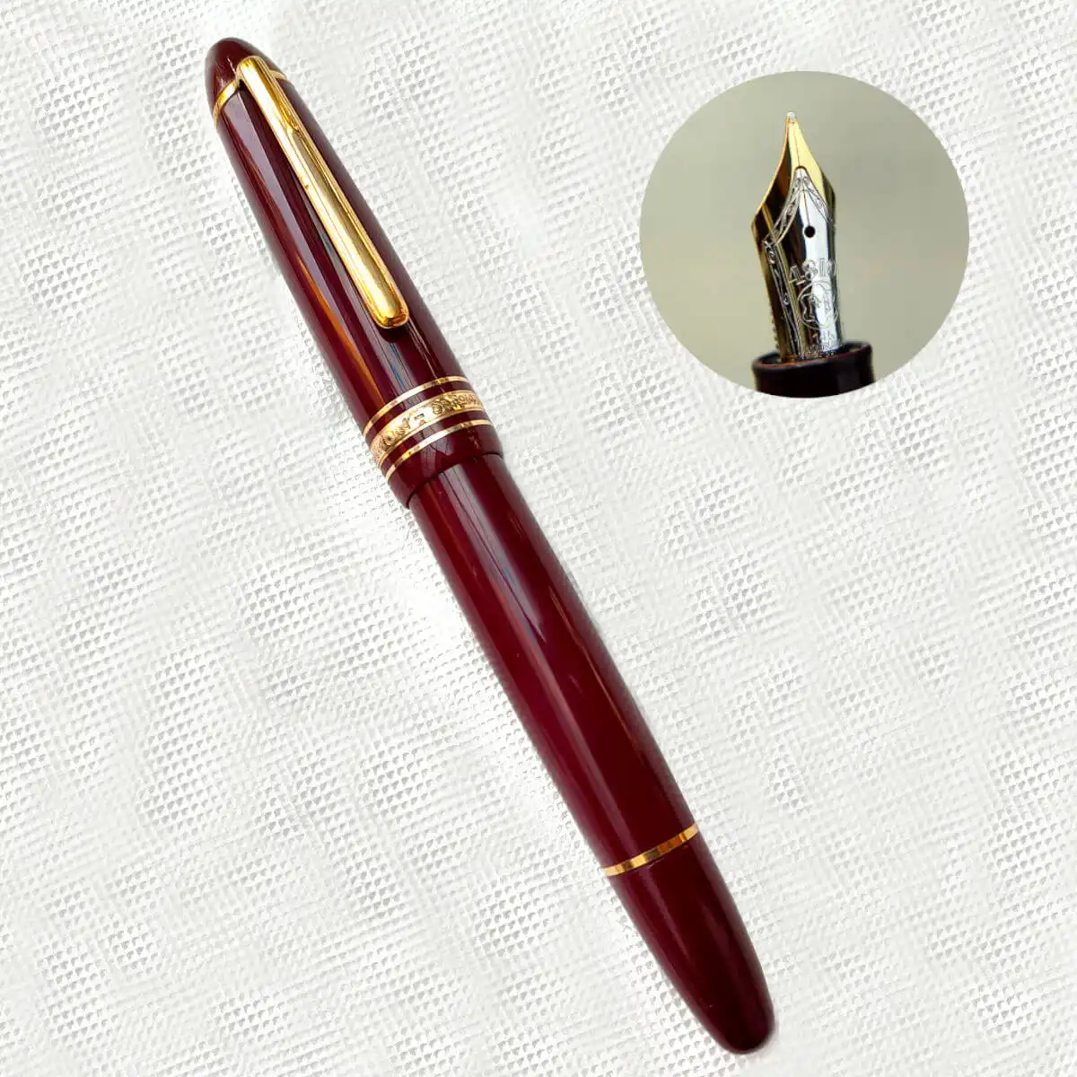 Montblanc Meisterstück 146 Piston Filler BORDEAUX fountain pen limited  edition 14K solid Gold M nib Super mint