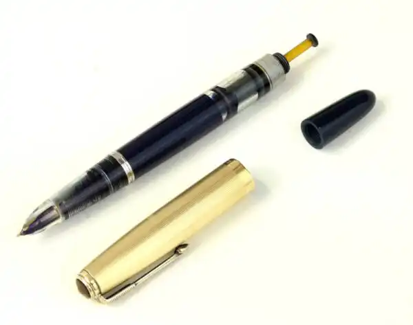 Vintage parker 51 custom demonstrator fountain pen with 14 Karat solid gold F nib -  Rare collectible - Image 2