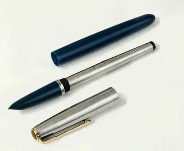 Vintage parker 51 green barrel fountain pen  14K solid gold F nib - Clean - Image 2