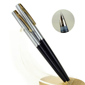 Vintage sheaffer stylist fountain pen and ballpoint set with palladium silver F nib - Clean