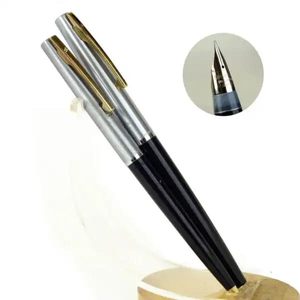 Vintage sheaffer stylist fountain pen and ballpoint set with palladium silver F nib - Clean