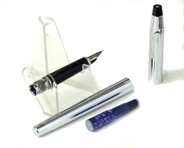 cross century fountain pen - chrome barrel and steel M nib - Clean - Image 2