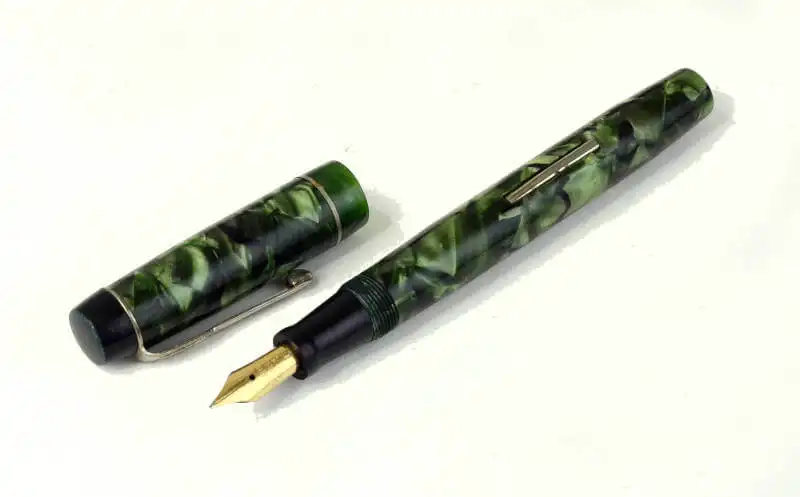 vintage Unique Junior lever filler fountain pen celluloid barrel with 14C F Nib - Used - Image 2