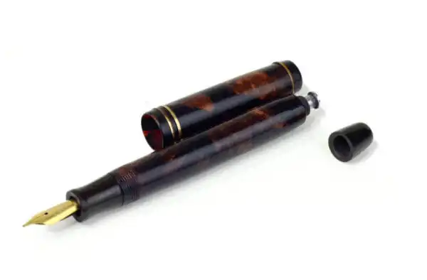 Antique parker duofold junior button filler fountain pen with 14 Karat gold M nib - clean - Image 2