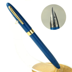 Vintage Sheaffer touchdown statesman teal fountain pen with triumph F nib - Clean