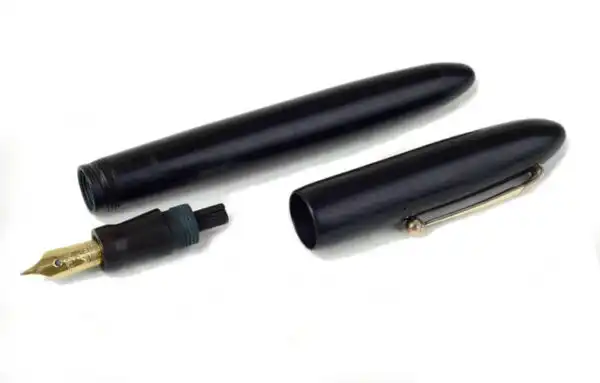 Vintage swan safety eyedropper fountain pen with 14C gold F nib - Rare collectible - Image 2