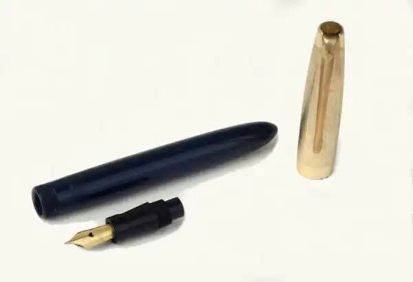Vintage swan eyedropper fountain pen with 14C gold F nib - Rare - Image 2