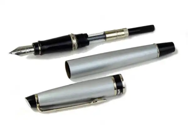 Waterman Expert Silver tone barrel used fountain pen - Steel B nib - Clean - Image 2