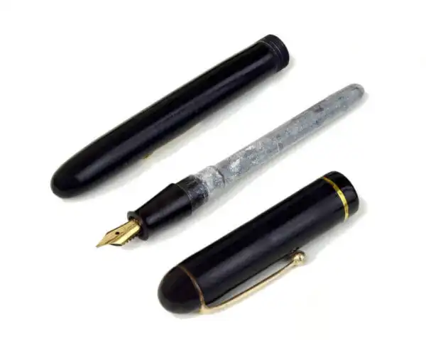 Antique burnham 46 lever filler fountain pen with 14K solid gold M nib - Used - Image 2