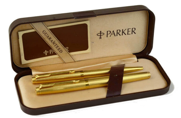 Buy parker 75 tiffany grid pen set with 14K gold B nib online