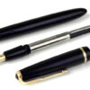 Vintage parker slimfold black fountain pen with 14C gold left oblique nib - Used - Image 2
