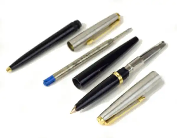 Parker 45 set of fountain pen and ballpoint pen with  14Karat solid gold M nib - Mint - Image 2