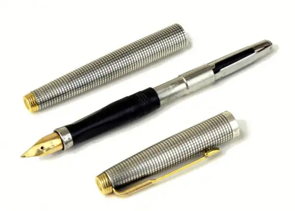 Vintage parker 75 sterling silver fountain pen 14Karat Gold F nib - Clean - Image 2