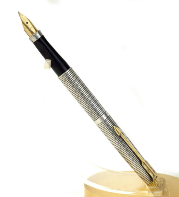 Vintage parker 75 sterling silver fountain pen with 14K gold fine nib