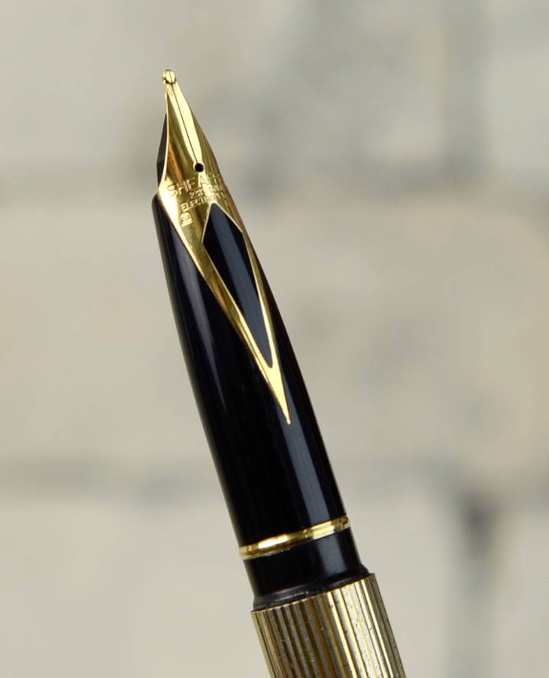 Sheaffer Targa Full Size 23k Gold Electroplated Broad Nib Fountain Ballpoint pen 