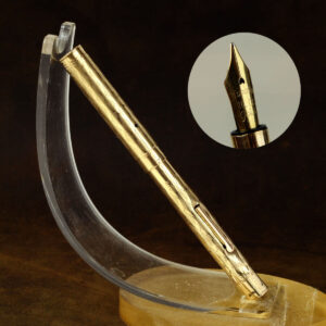 Antique spot GF mini lever filler desk fountain pen - 14K gold flex M nib - Used