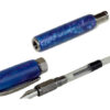 Hand turned acrylic marbled body fountain pen with iridium point Steel F Nib - Viveza Metro - Image 2