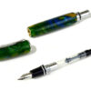 Hand turned acrylic marbled body fountain pen with iridium point Steel F Nib - Viveza Metro - Image 2