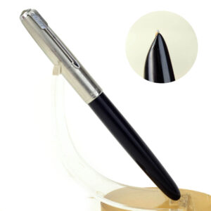 Vintage parker 51 chrome cap fountain pen  14K solid gold M nib - Clean