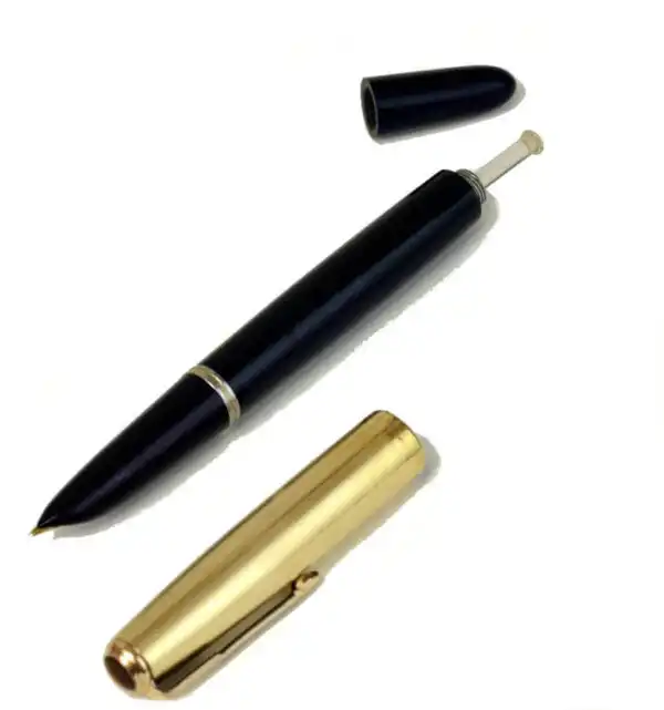 Vintage parker 51 vacumatic navy barrel fountain pen  with 14 Karat solid gold M nib - used - Image 2