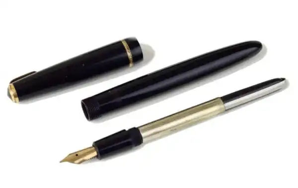 Vintage parker duofold Junior black fountain pen with 14K gold M nib - Used - Image 2