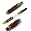 Hand turned acrylic marbled body fountain pen with iridium point Steel F Nib - Viveza Metro - Image 2